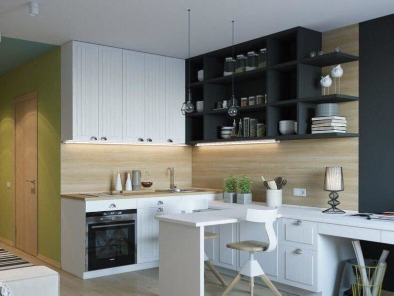 Кухня-студия: 150 фото дизайна, идеи планировки и зонирования