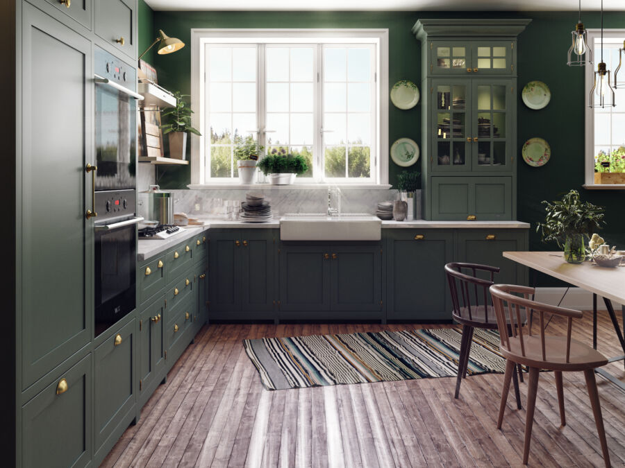 Зеленая кухня: 140 фото дизайна, идеи сочетания оттенков в интерьере
